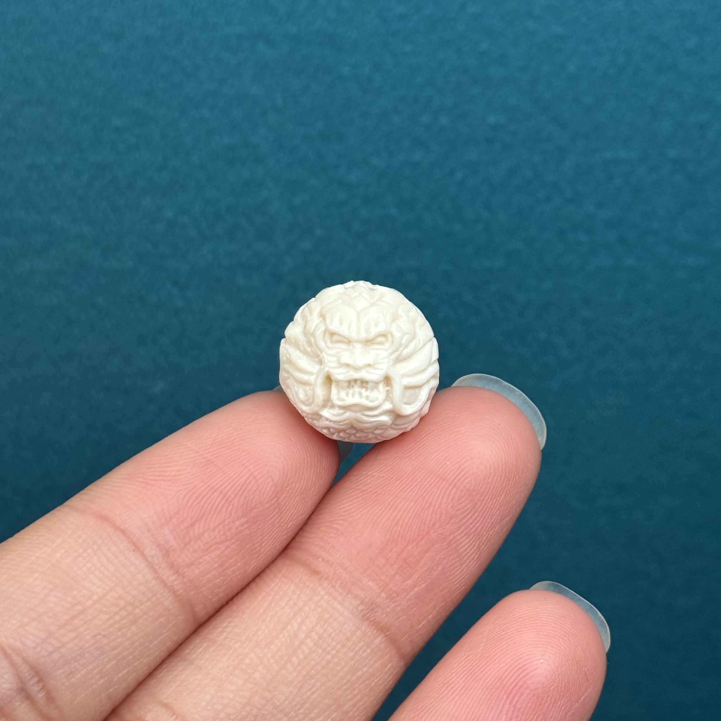 D62-83天然猛犸牙雕刻龙珠13.8mm一物一图支持鉴定