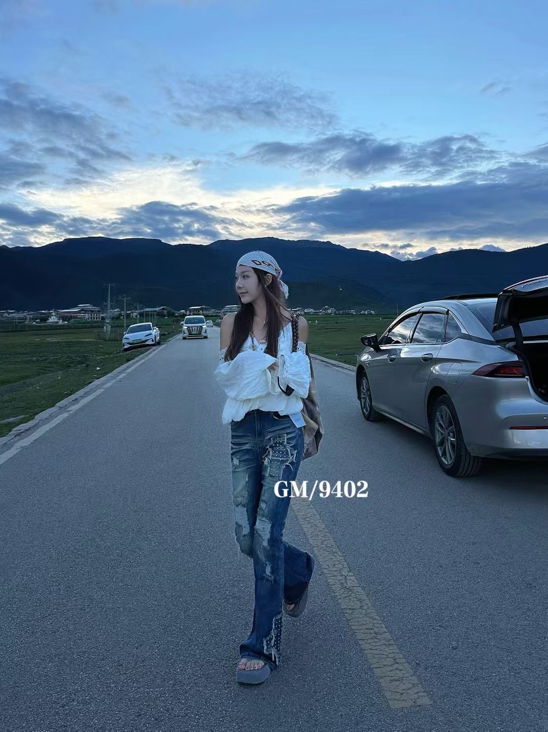 9402做旧水洗常规薄款秋季长裤牛仔裤辣妹风休闲风甜辣风