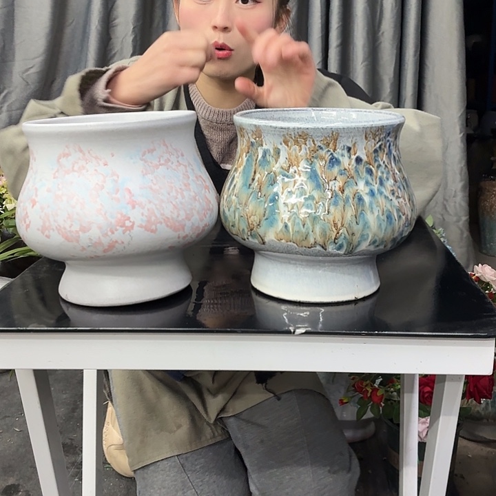 17×19 -粗陶花盆有孔-买买买