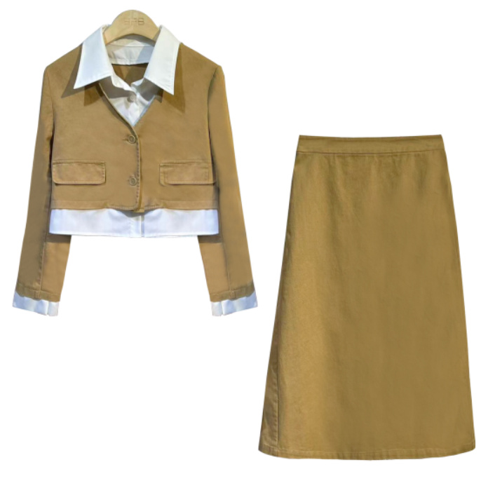 【现货】50127秋装搭配一整套新款时尚套装外套半身裙两件套50127