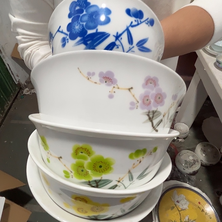 瓷片景德镇陶瓷翠竹面碗5只（一色一只）