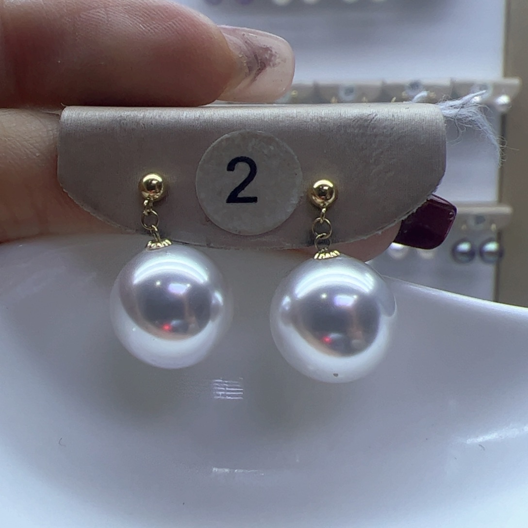 淡水珍珠耳饰18K金镶嵌