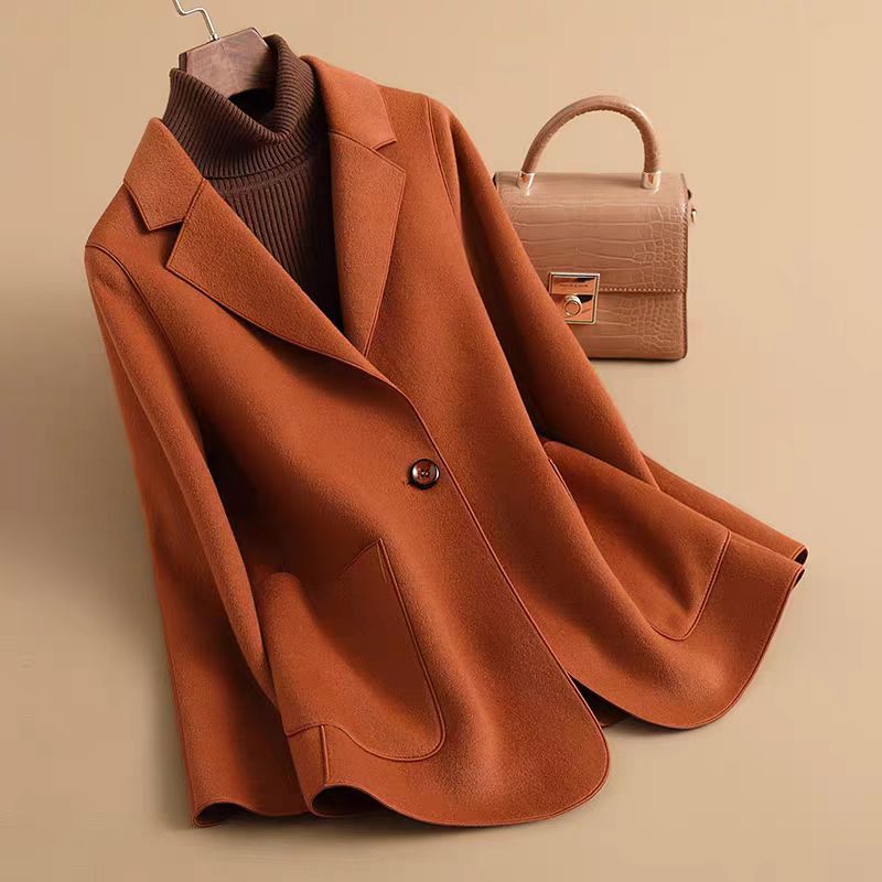 2025新款双面呢大衣短款0283