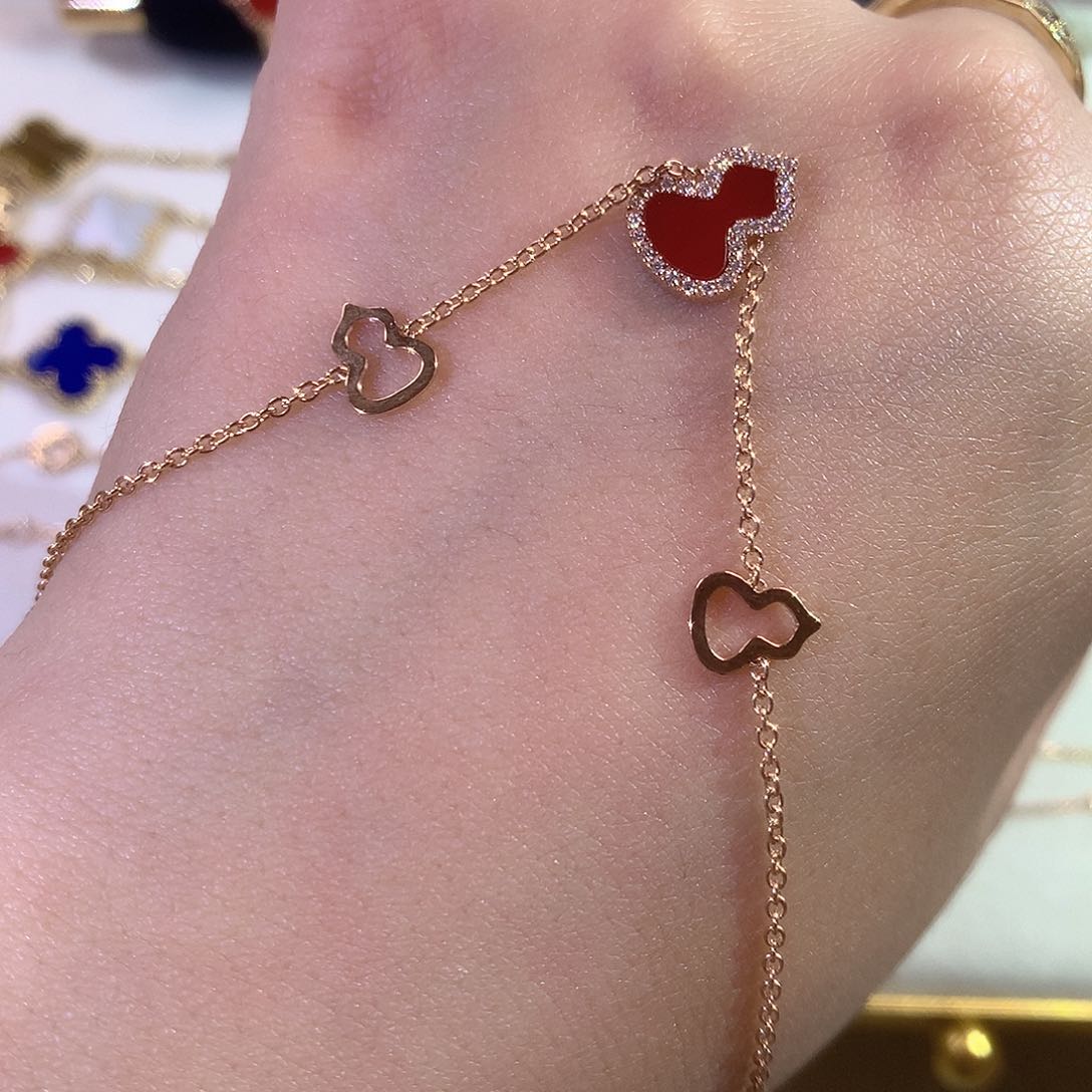 玛瑙/玉髓手链18K金镶嵌18k金玛瑙手链