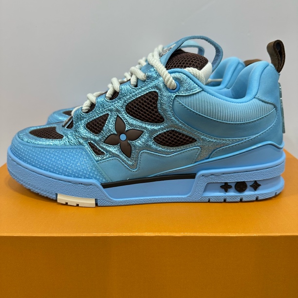 95新 LouisVuitton/路易威登 41.5码 Skate 蓝色 低帮板鞋