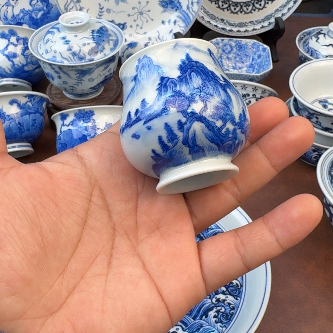陶摆件凯恩山水手绘