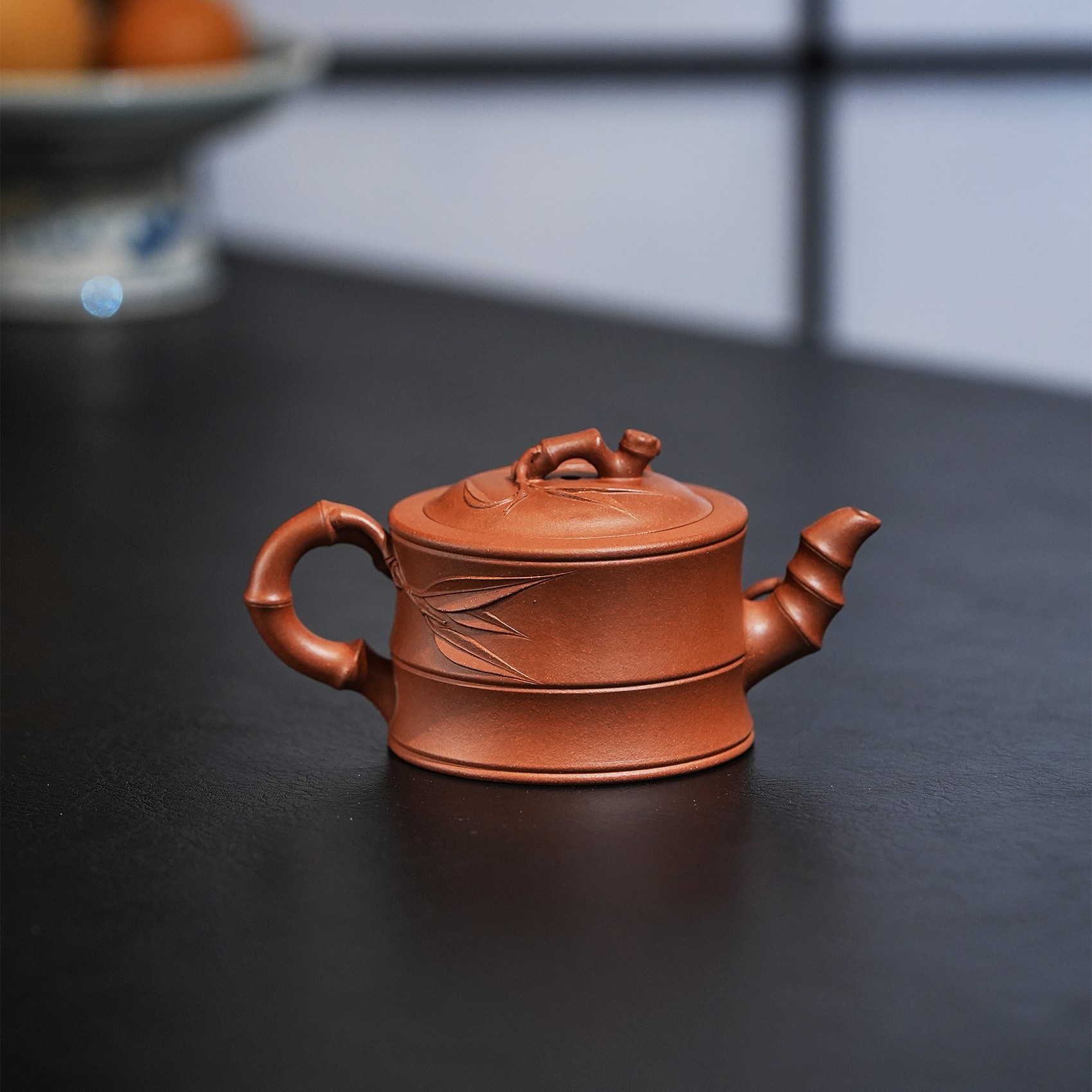 顶蜀一品竹段壶竹壶红皮龙泥150毫升紫砂壶茶壶竹韵竹节壶茶具