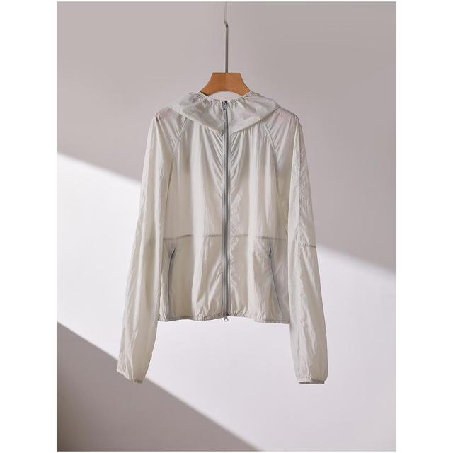 好高级的北欧灰！！！轻薄舒适连帽拉链薄夹克 防晒衣W306