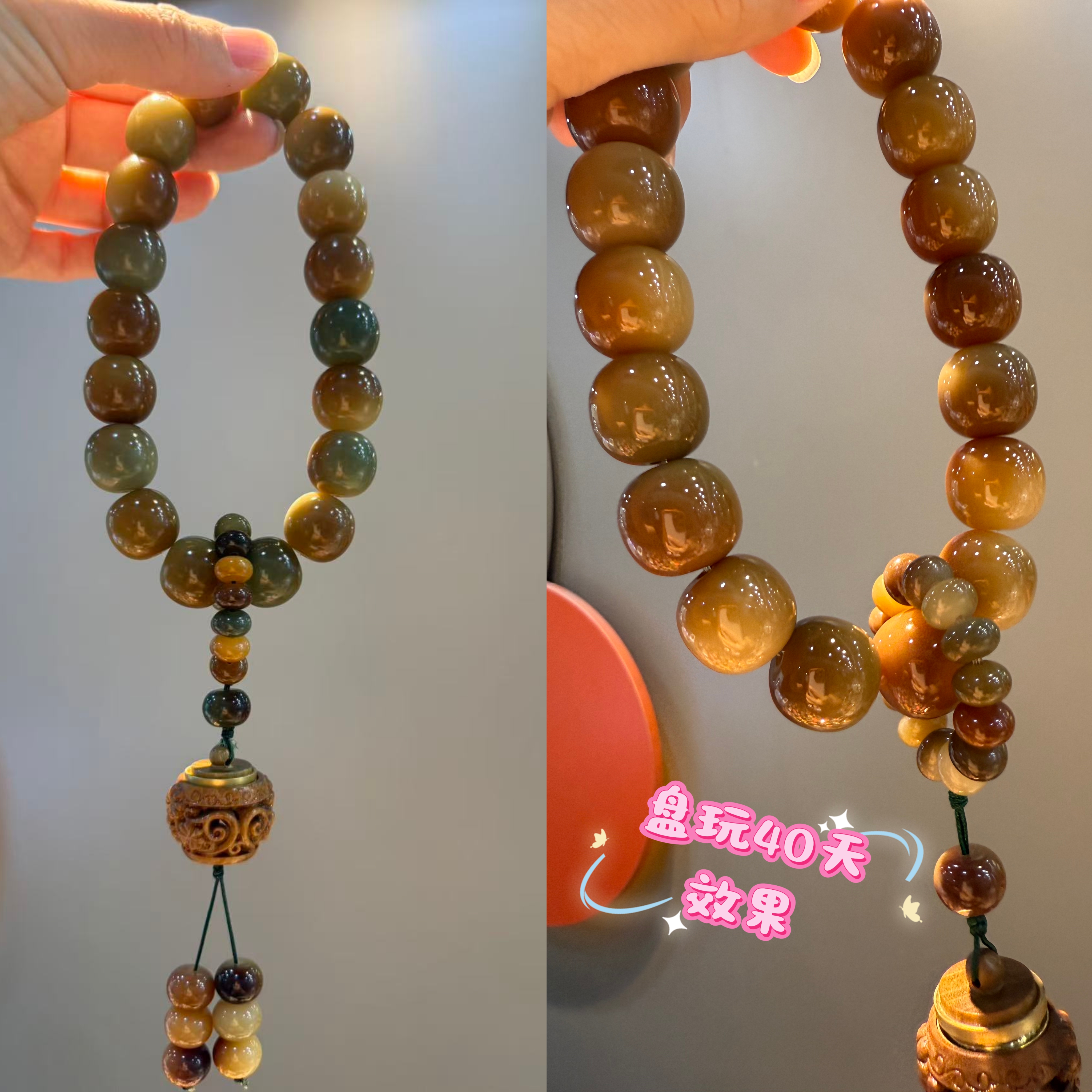 敦煌菩提大尺寸18mm手持原创设计18颗老料