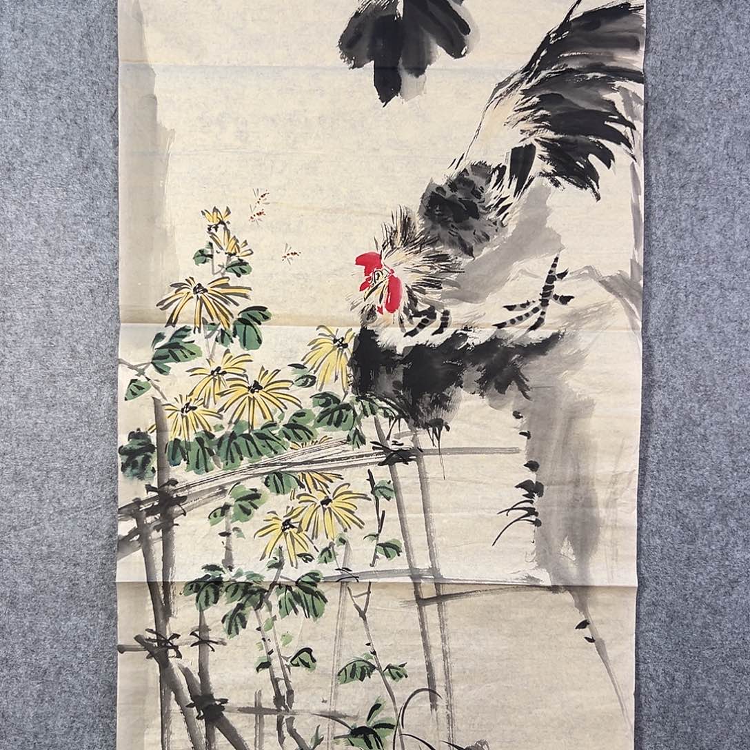 国画529 花鸟在树丛的顶端鸣叫叫声响