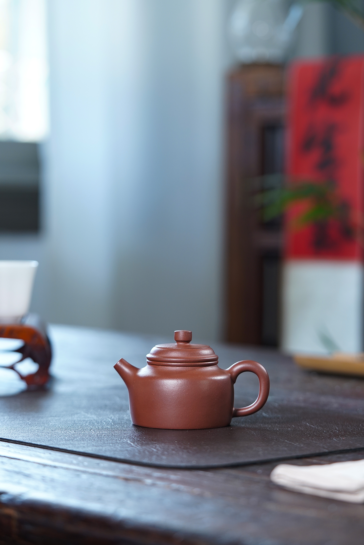 【禅砂居】德钟壶_120cc_红棕泥_全手工手制_宜兴紫砂壶茶壶茶具
