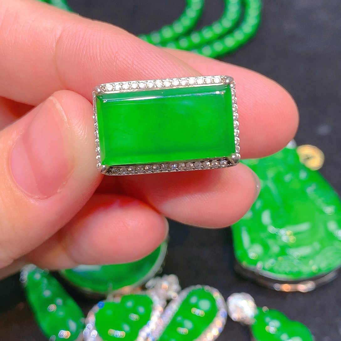 吊坠(不含链)银S925镶嵌翡翠翡翠