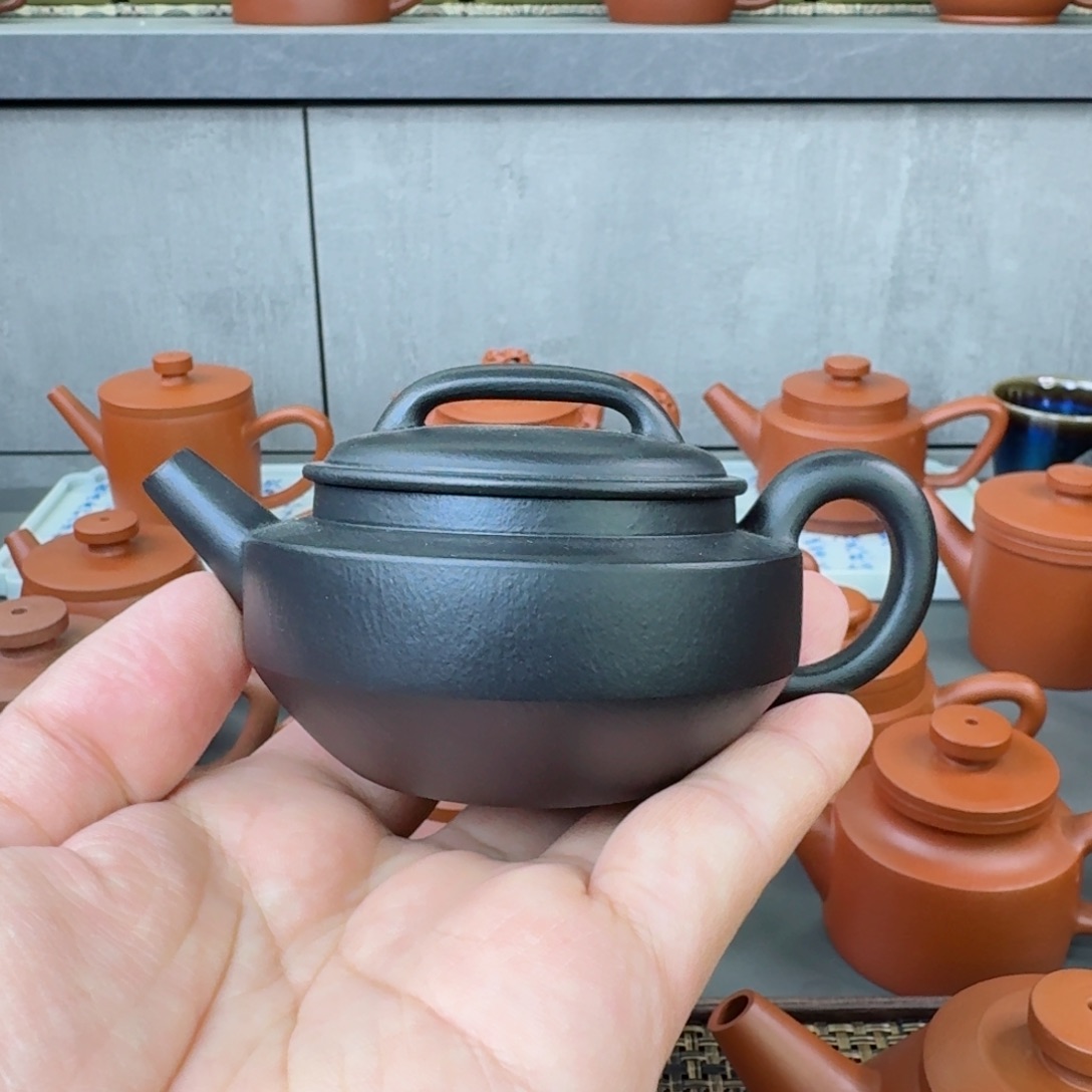 紫砂茶壶微瑕朱泥捂灰云瓦