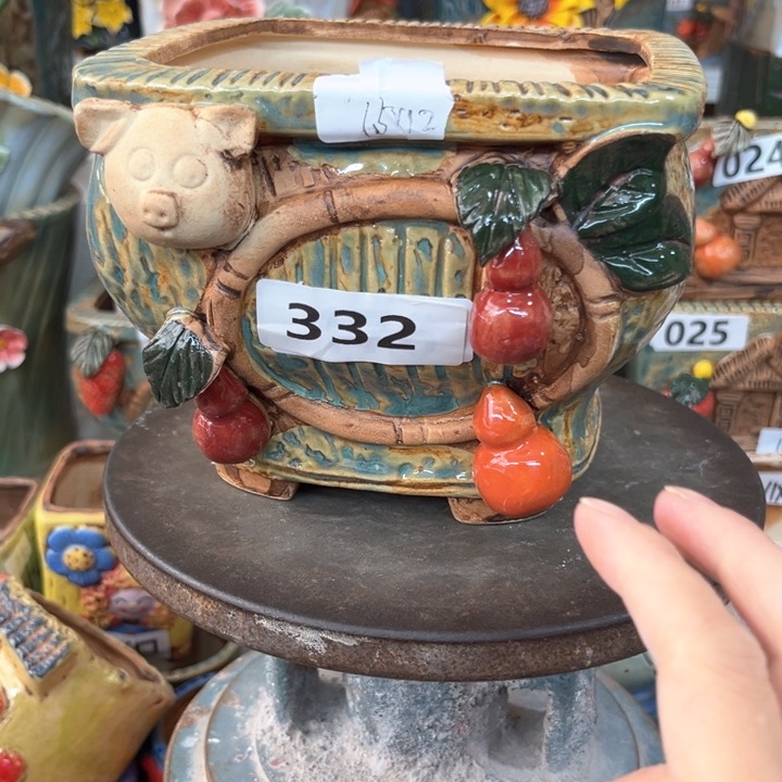 紫砂花盆粗陶材质多肉花盆