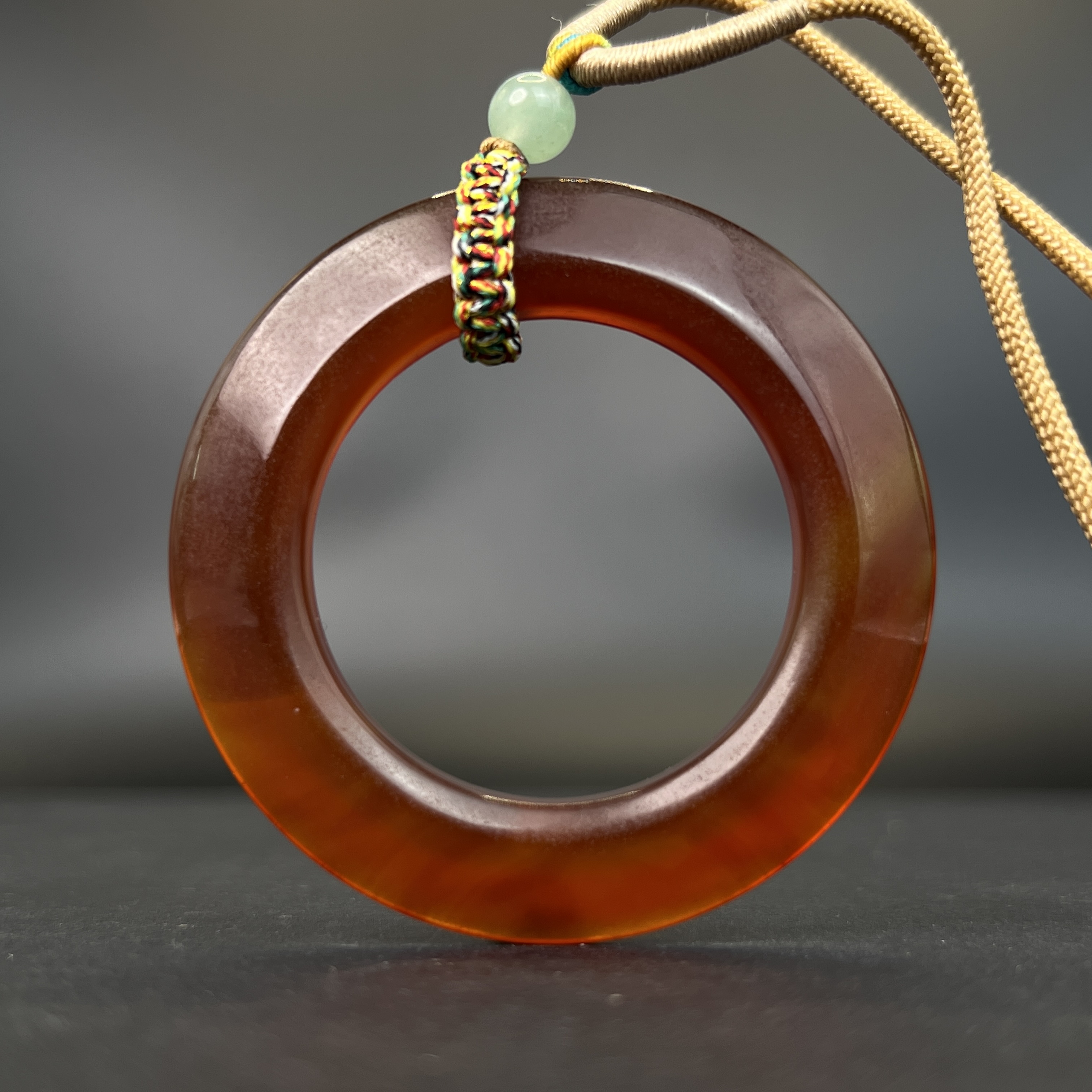 "清代玛瑙三才环/ DL028297/ 古玩/收藏/德州文物"