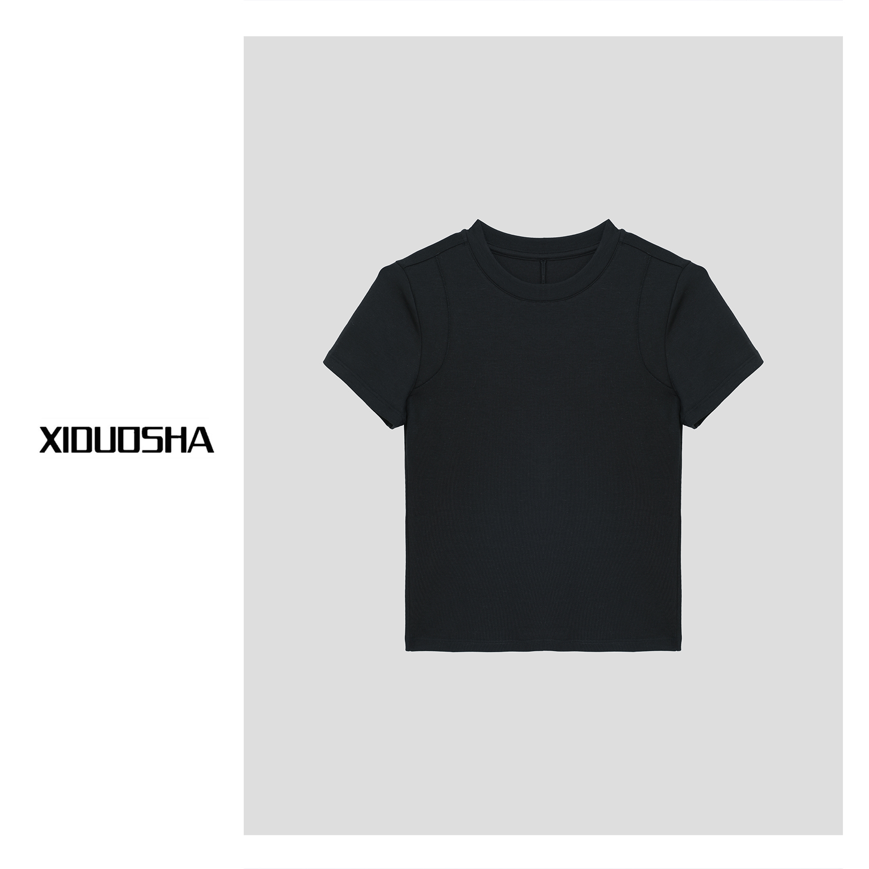 XIDUOSHA/喜朵莎经典百搭时尚圆领显瘦气质款短袖上衣XDS1022