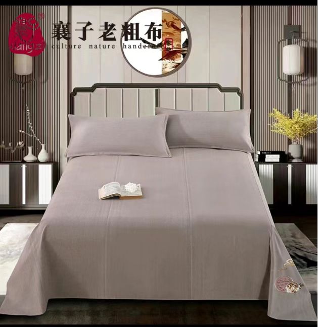 xiangzi/襄子加厚加密老粗布床单A类手工+刺绣牡丹图案