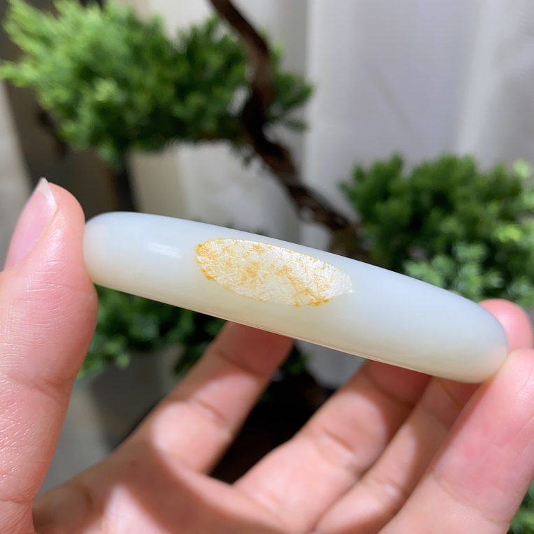和田玉籽料金皮暖白肉手镯～54