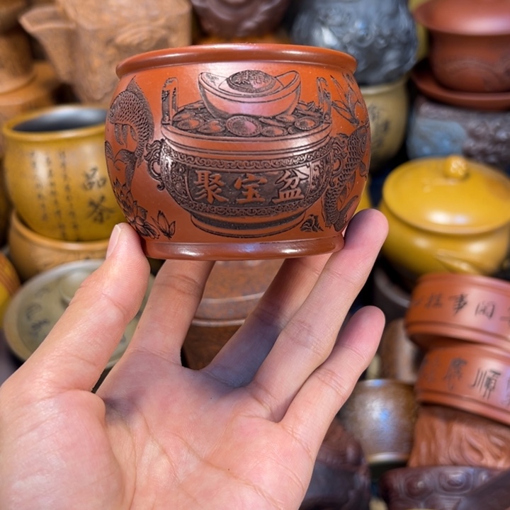 茶杯紫砂宜兴紫砂杯人