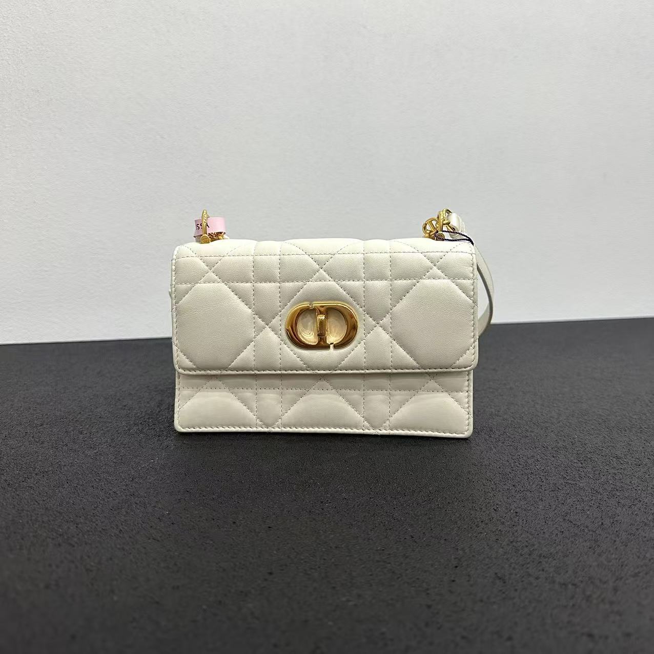 99新 DIOR/迪奥 壹所奢品/miss caro 白金 单肩斜跨包 双12女包