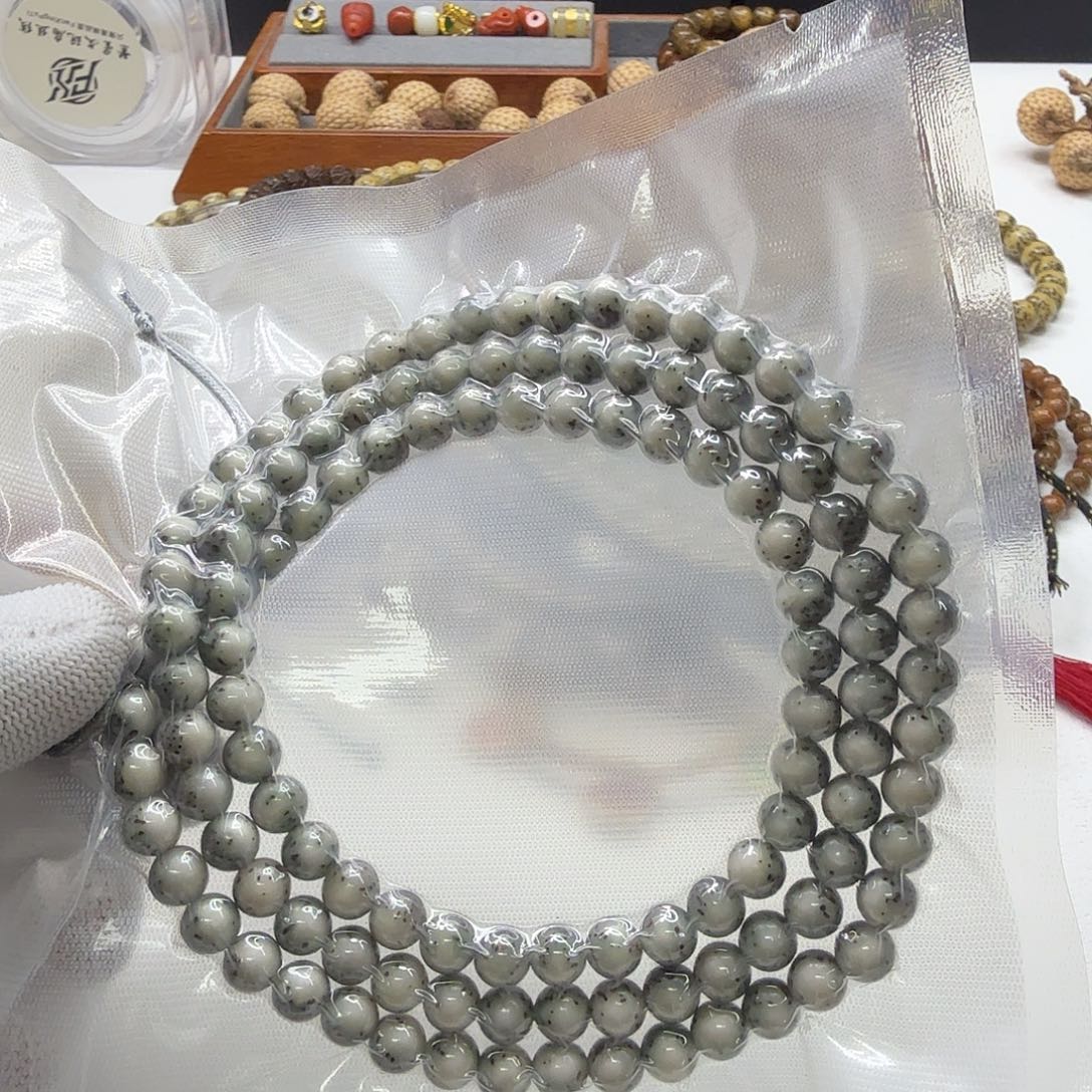 星月菩提吊坠29梵天糯冰绿背河豚7圆108一物一图