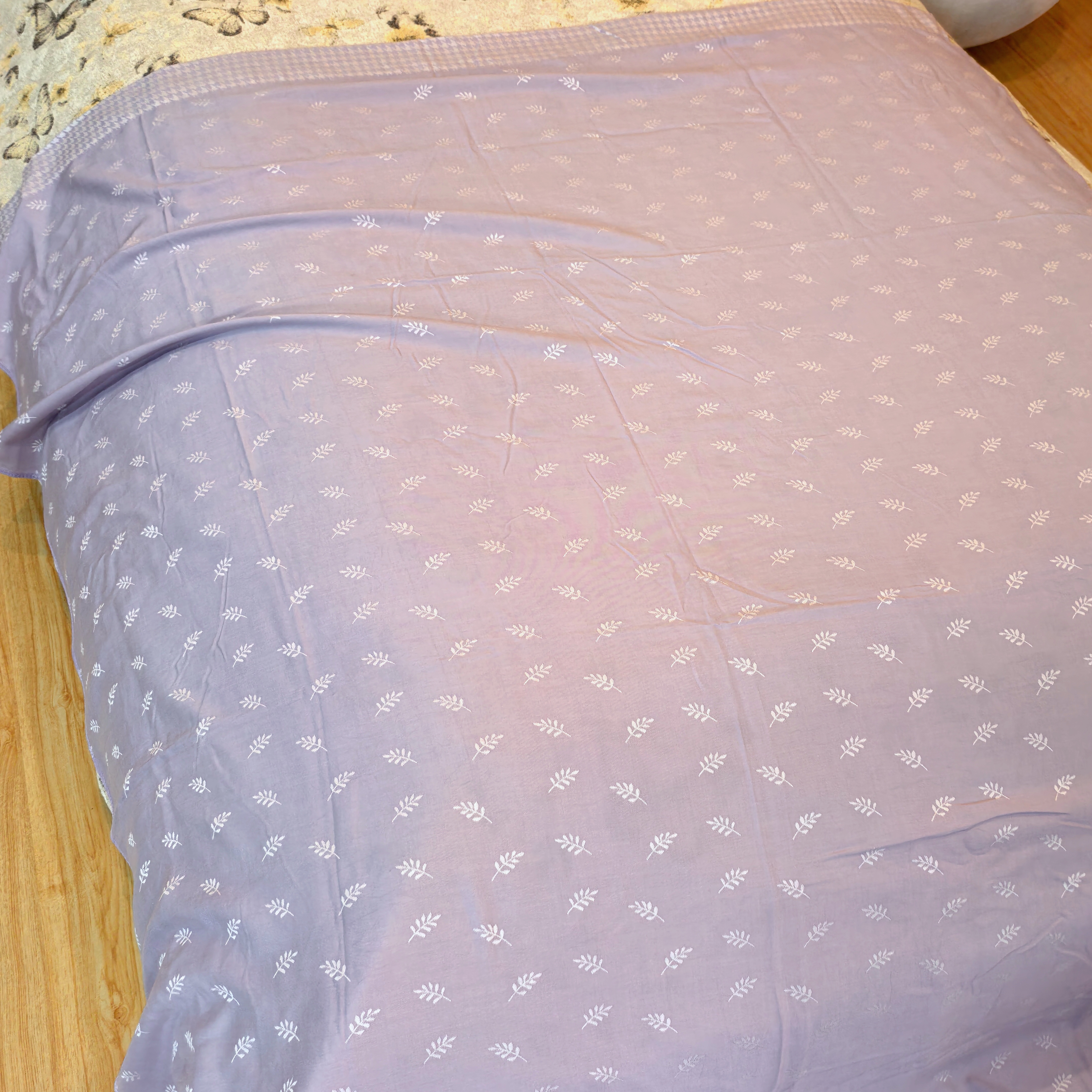 M【绣叶-紫】150*200cm莱赛尔纤维冷感毯轻薄柔软亲肤可机洗