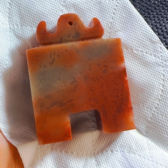 印石青田石浙江红元宝纽连珠印，印面尺寸1.1-1.3公分正章