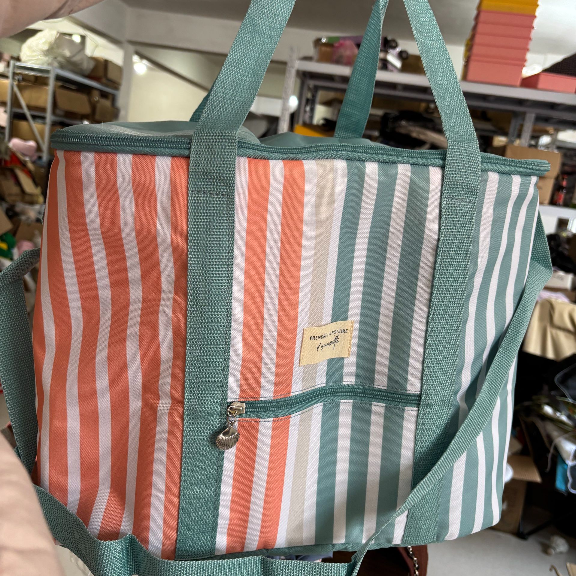 大容量拼色条纹野餐外出露营冰包40*30*23