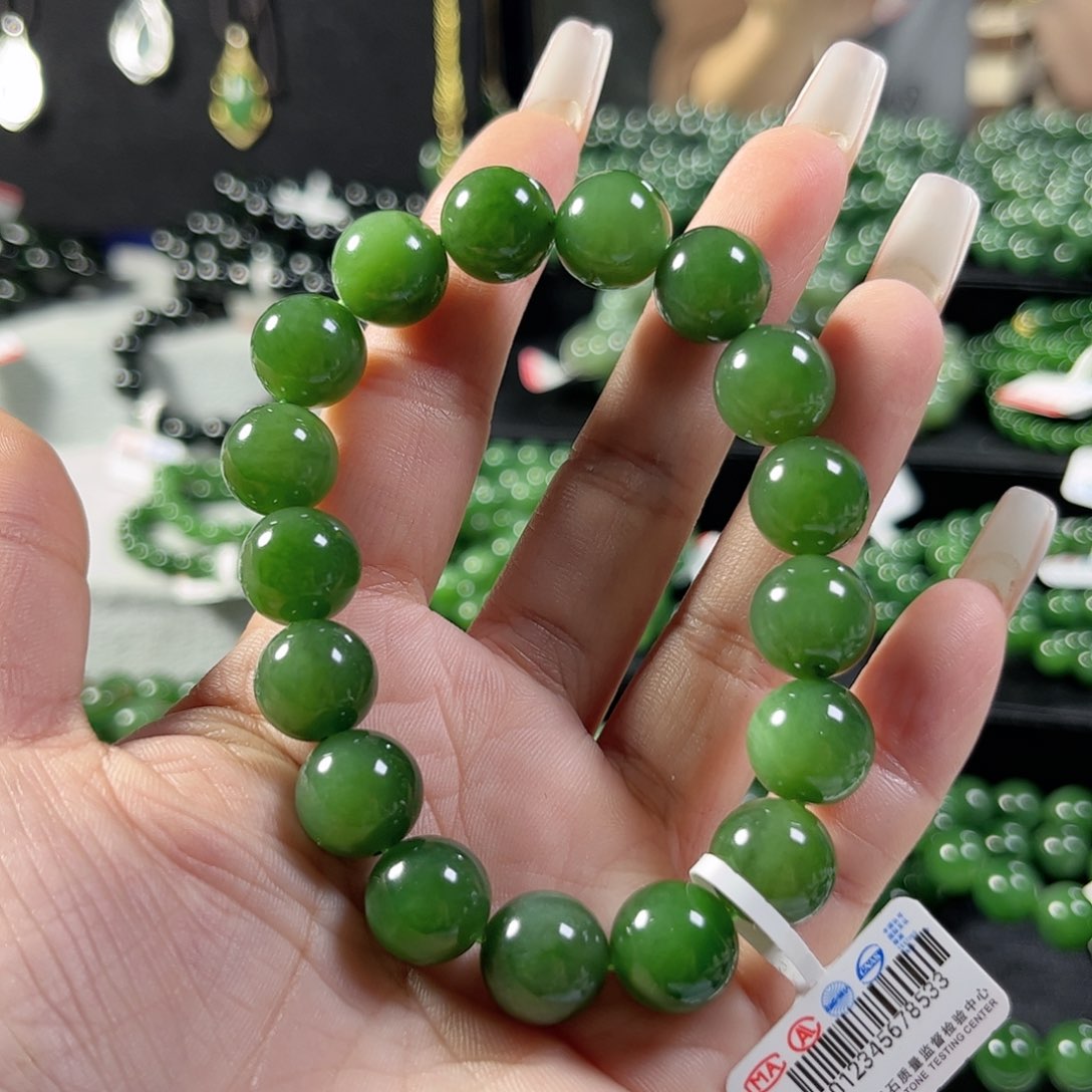 和田玉（碧玉）手链未镶嵌12