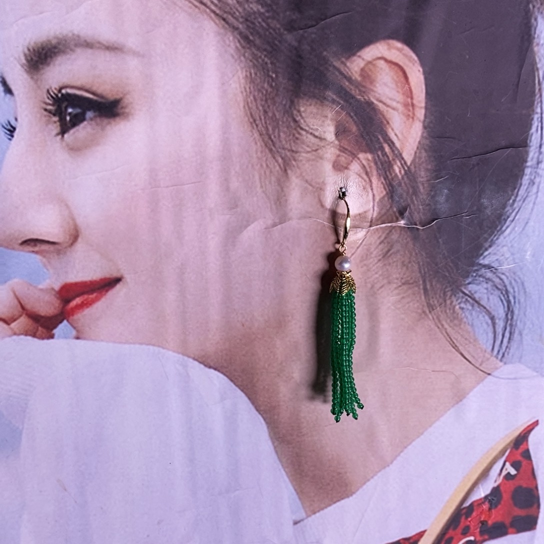 银S925镶嵌翡翠耳饰81