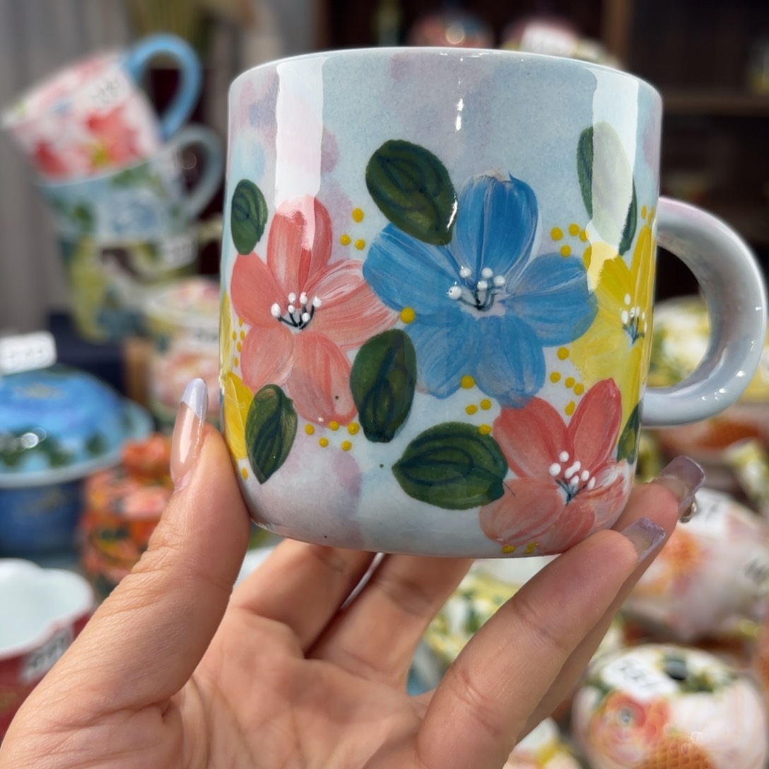 瓷片景德镇手绘高温釉下彩陶瓷茶具