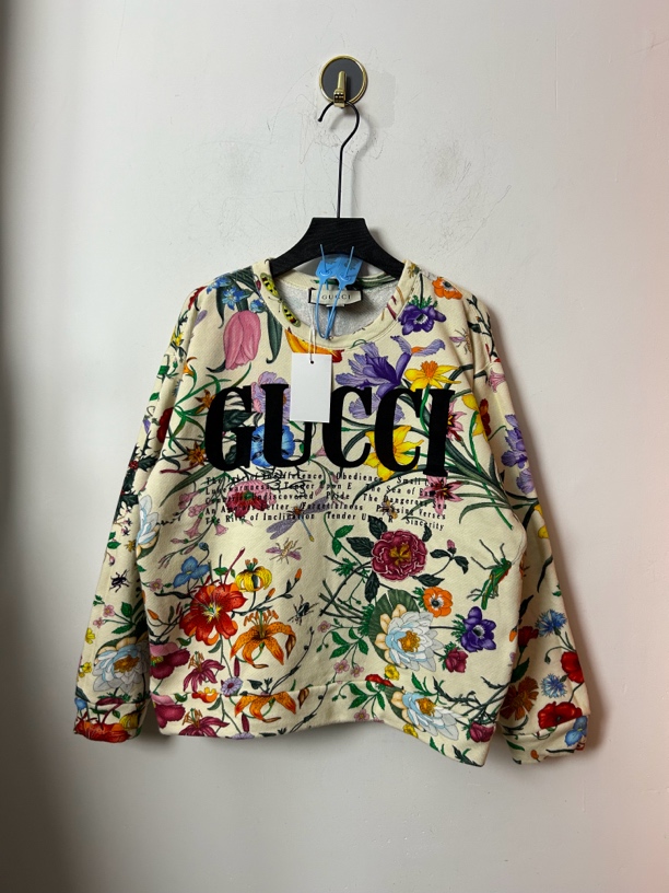 古驰gucci花纹卫衣95新