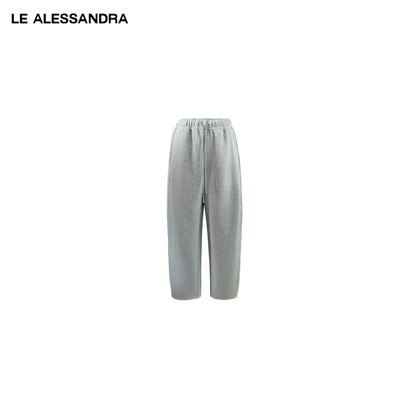 品牌直营 LE ALESSANDRA 秋冬双面绒感真丝混纺褶皱弯刀运动长裤
