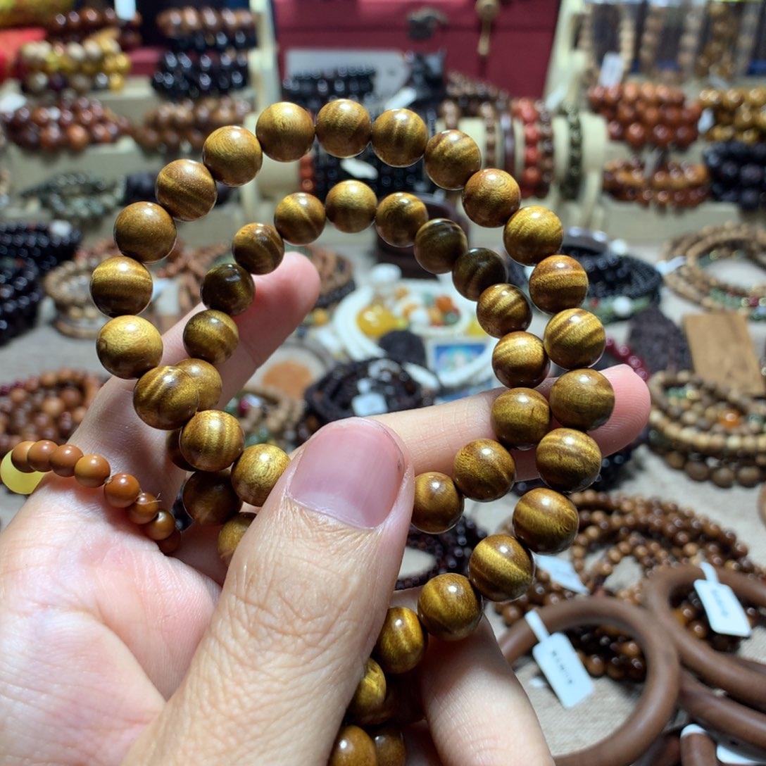 手串/手链小叶紫檀无***片8金丝楠43颗