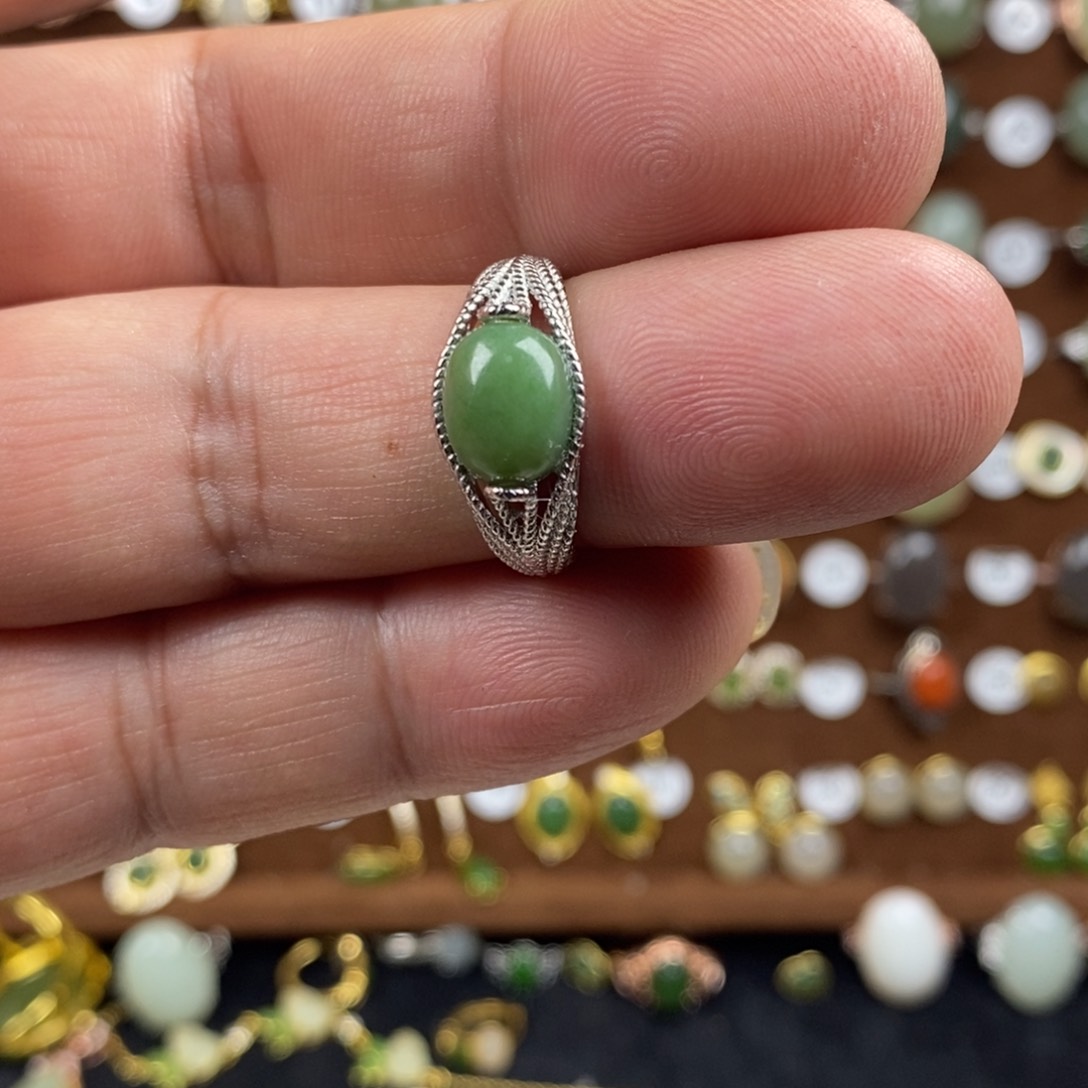 和田玉（碧玉）戒指合金