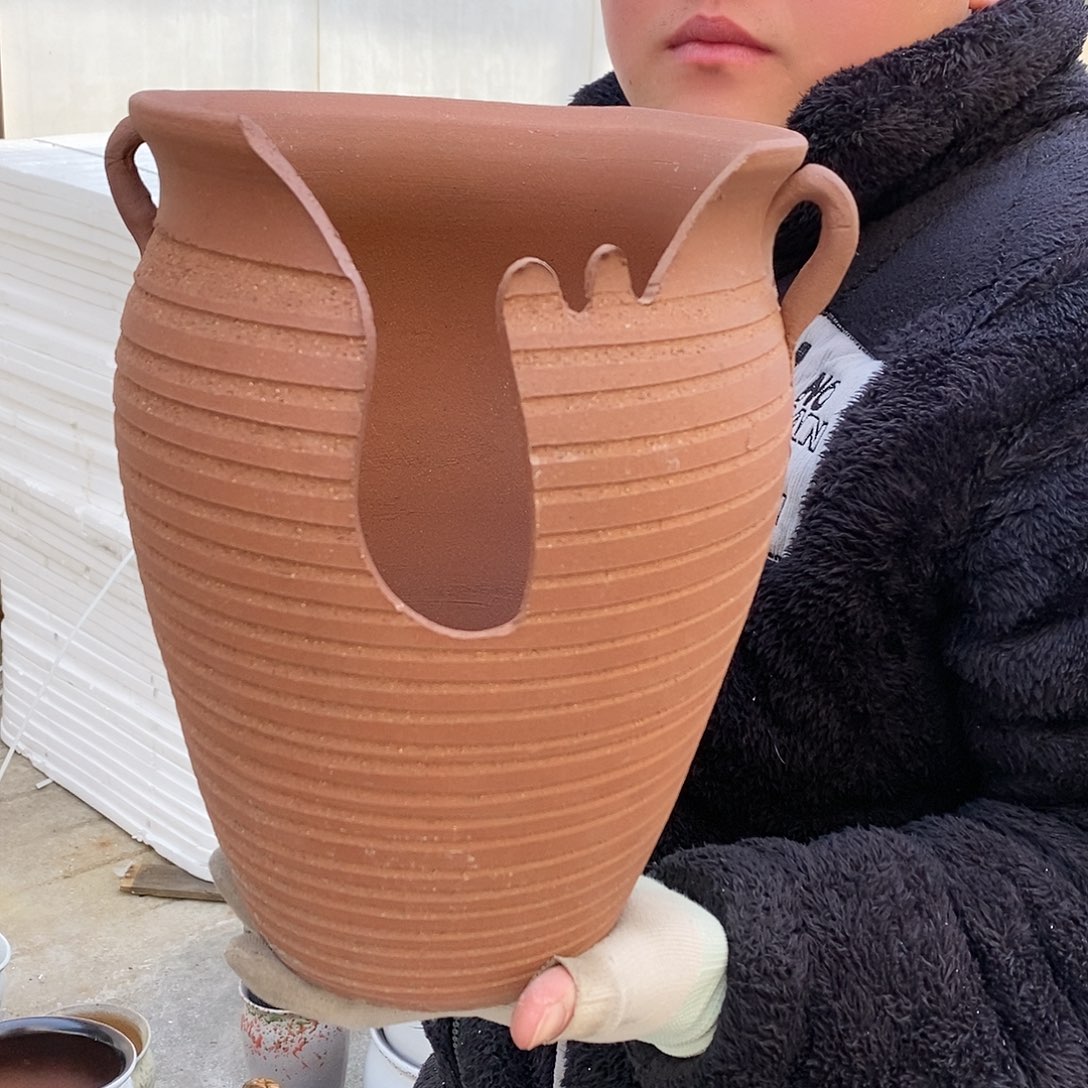 紫砂花盆口20高26瑕疵