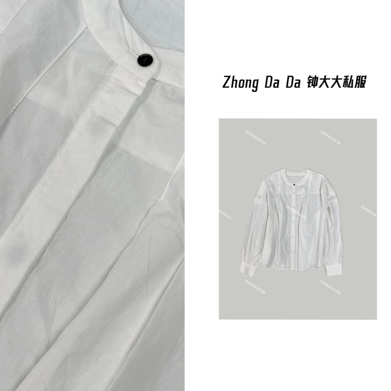 ZHONG大大【】压褶设计感气质衬衫2025春款显瘦长袖衬衣11793