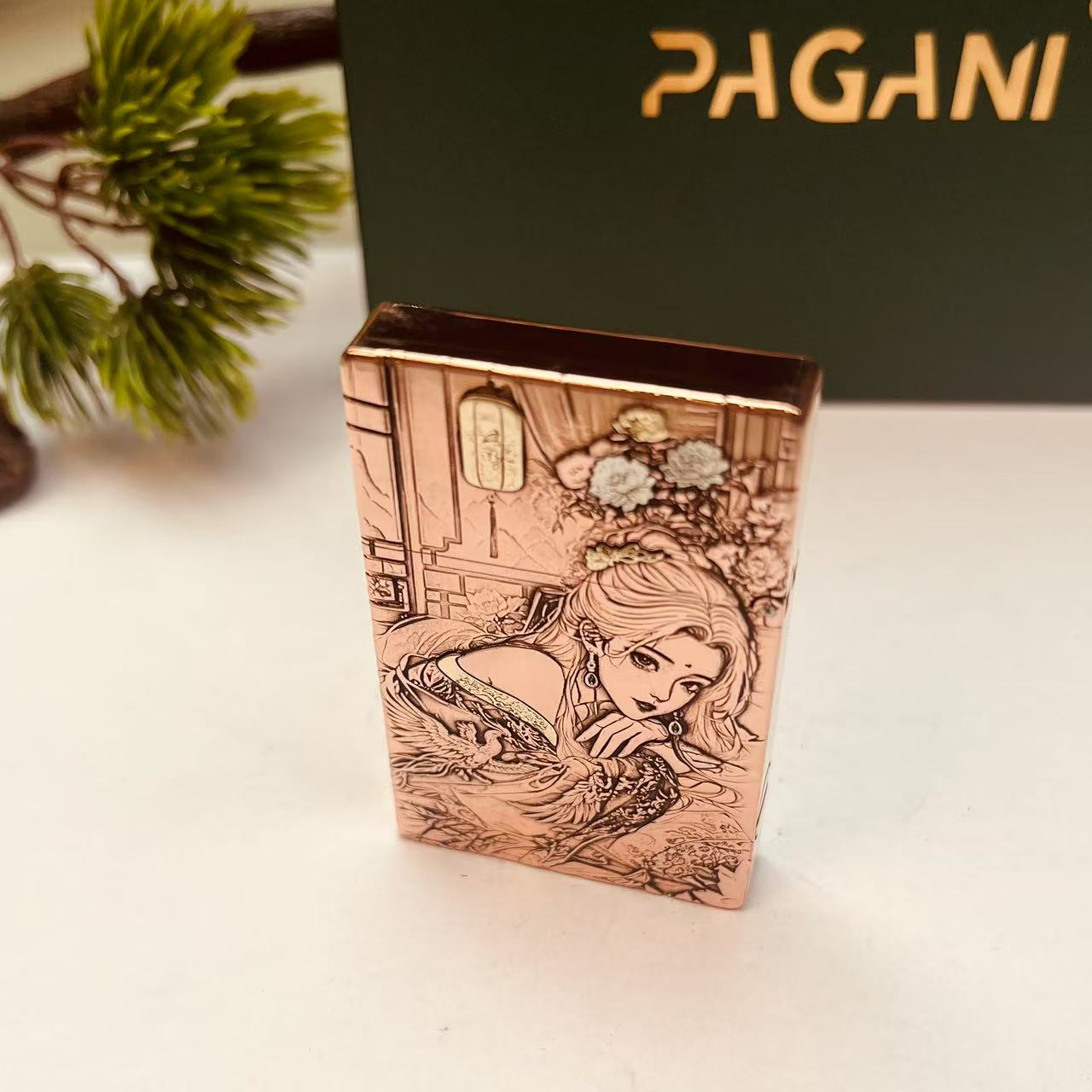 帕伽尼 紫铜 王昭君 白铜镶嵌   3500 打火机