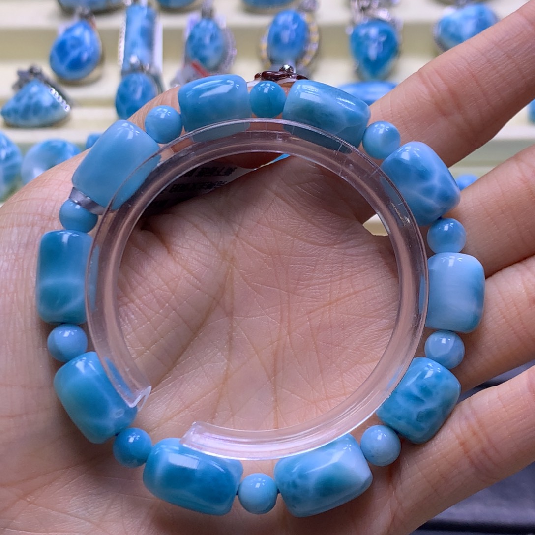 针钠钙石（海纹石）未镶嵌手链精品10mm手串