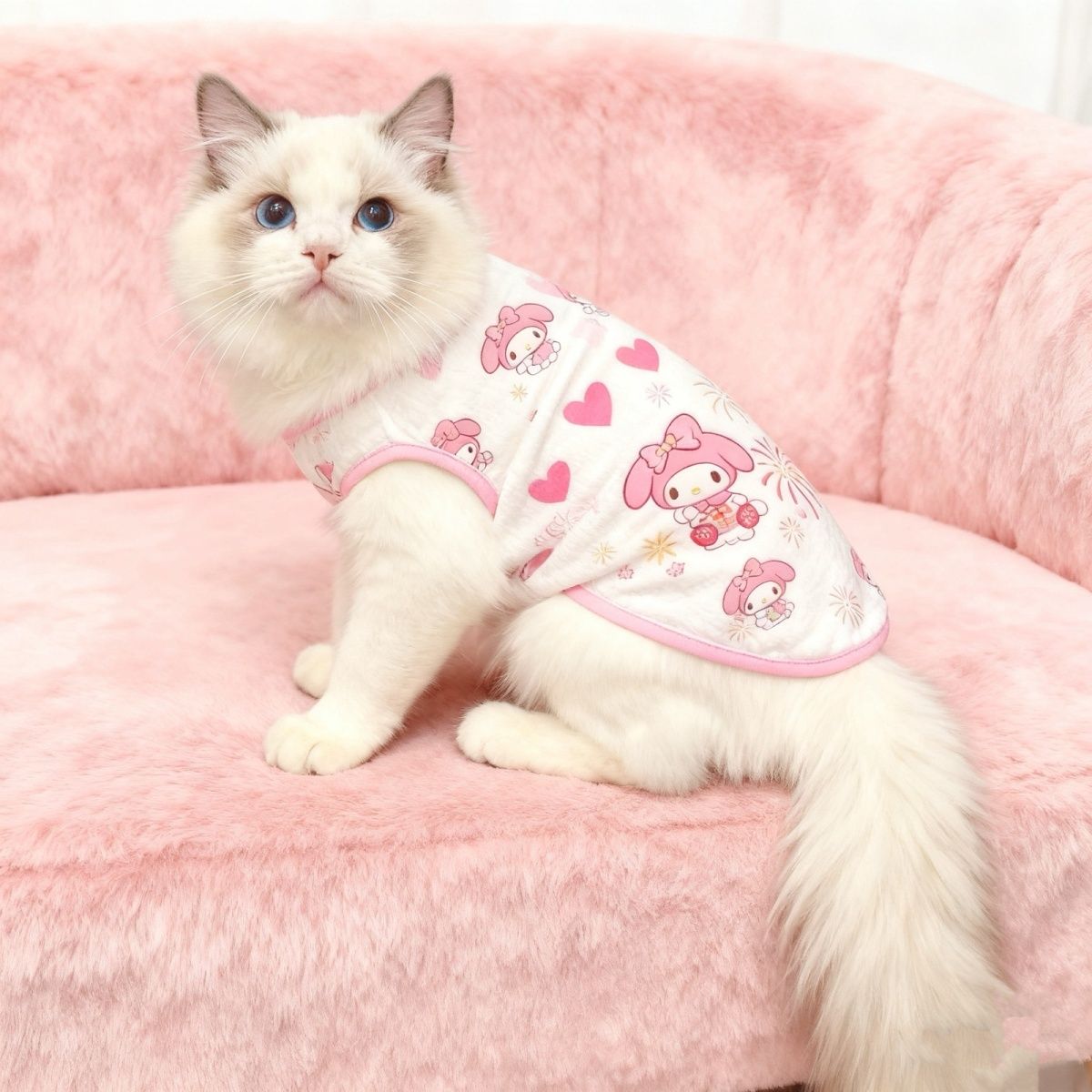 秋冬新款猫咪绒衣宠物可爱防掉冬季保暖加绒狗狗布偶背心新年款LK