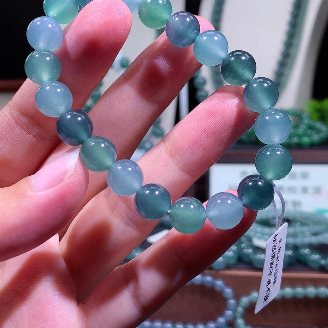 翡翠未镶嵌手链天然a货翡翠手串9.8