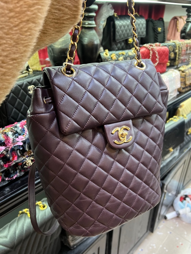 95新 Chanel/香奈儿 chanel 葡萄紫萨尔茨堡双肩包