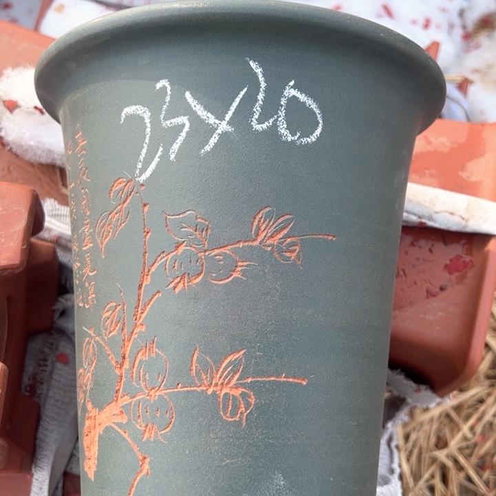 红陶紫砂兰花盆微瑕