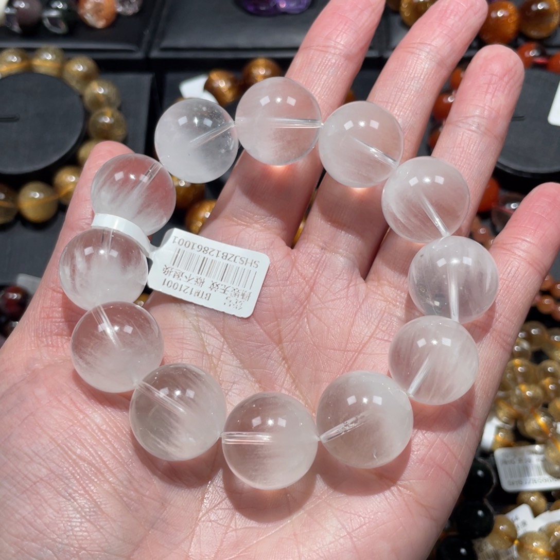 小***友手链水晶未镶嵌白兔毛18mm