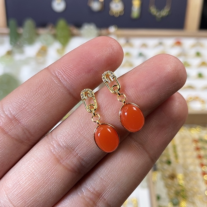 南红玛瑙颈饰银S925镶嵌