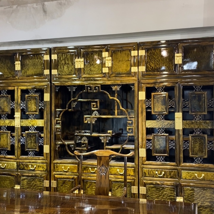 楠木书柜三件套带箱子0000000