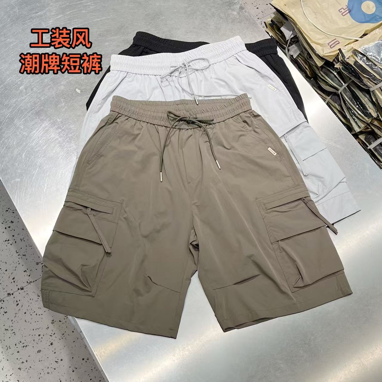 2025男款夏季薄款工装短裤速干五分裤宽松百搭速干工装短裤