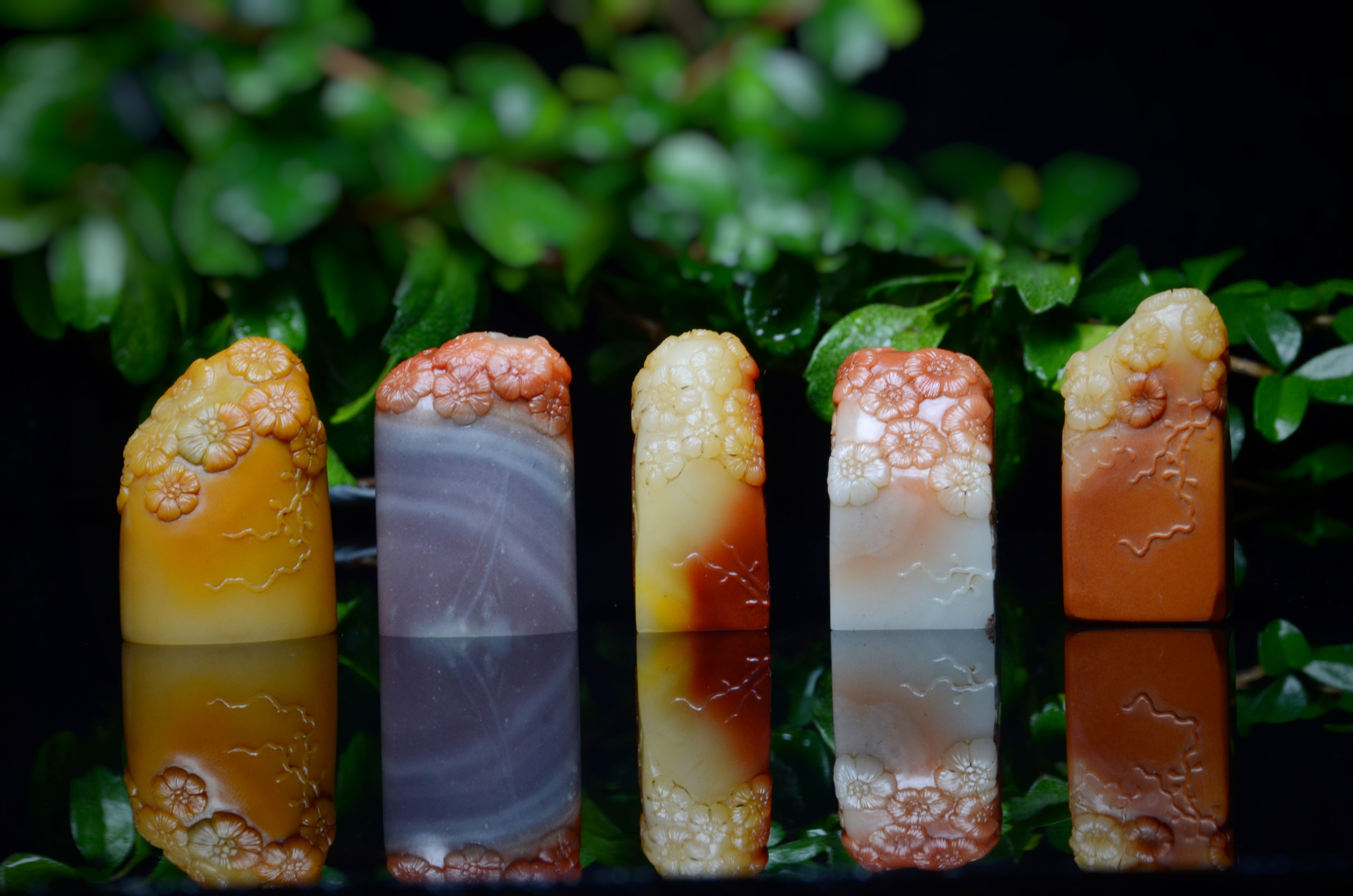 寿山石结晶俏色芙蓉石梅花印章篆刻品种藏玩礼赠特价收藏送礼