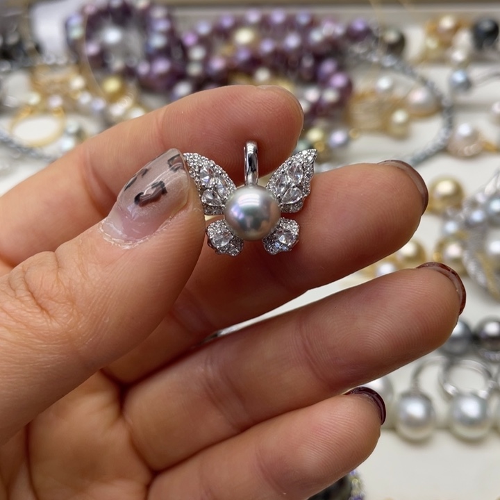 海水珍珠吊坠(不含链)银S925镶嵌