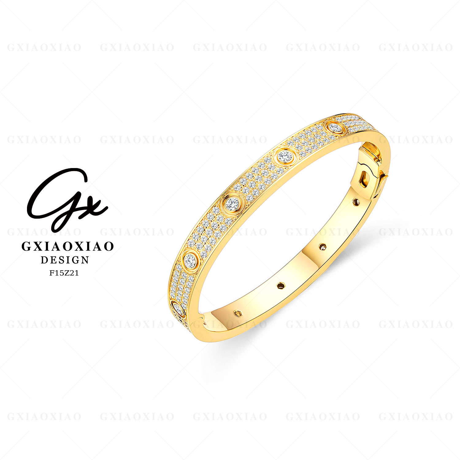 镀K金 轻奢气质高级感满天星金色手镯 F15Z21